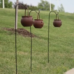 AshmanOnline Ashman Adjustable Shepherd's Hooks With 4 Prongs, Black, Set Of 4 Made Of Premium Metal For Hanging Solar Lights, Bird Feeders, Etc...