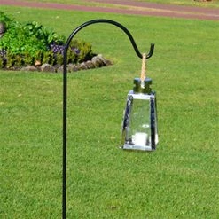 AshmanOnline Shepherd's Hooks Ashman Black Shepherd Hook 48 Inch (4 Pack), 10MM Thick, Super Strong, Rust Resistant Steel Hook, Used At Weddings, Hanging Plant Baskets, And More