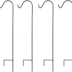 AshmanOnline Ashman Black Shepherd Hook 65 Inch, 1/2 Inch (12MM) Diameter, Super Strong, Rust Resistant Steel Hook For Hanging Plant Baskets, Bird Feeders And More