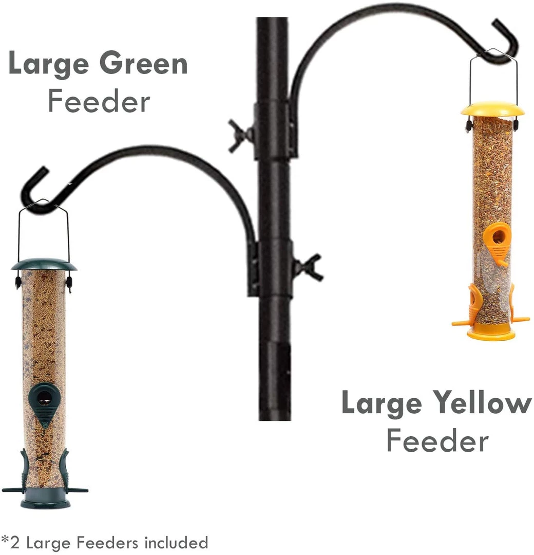 AshmanOnline Premium Bird Feeding Station With 2 Bird Feeders Included For Outside - Multi Feeder Pole Stand Kit With 4 Hangers, Bird Bath And 5 Prong Base For Attracting Wild Birds - 22 Inch Wide X 92 Inch Tall. 4 AshmanOnline Premium Bird Feeding Station With 2 Bird Feeders Included For Outside - Multi Feeder Pole Stand Kit With 4 Hangers, Bird Bath And 5 Prong Base For Attracting Wild Birds - 22 Inch Wide X 92 Inch Tall.