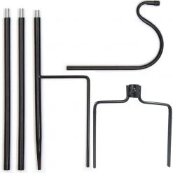 AshmanOnline Ashman Adjustable Shepherd's Hooks With 4 Prongs, Black, Set Of 4 Made Of Premium Metal For Hanging Solar Lights, Bird Feeders, Etc...