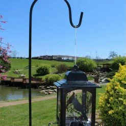 AshmanOnline Shepherd's Hooks Ashman Black Shepherd Hook 48 Inch (4 Pack), 10MM Thick, Super Strong, Rust Resistant Steel Hook, Used At Weddings, Hanging Plant Baskets, And More