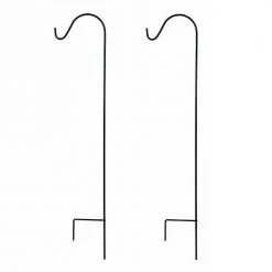 AshmanOnline Ashman Black Shepherd Hook 65 Inch (2 Pack), 12MM Thick, Super Strong, Rust Resistant Shepherd's Hooks