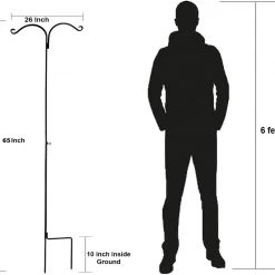 AshmanOnline Ashman Black Shepherd Hook 65 Inch Two Side (65 Inch)