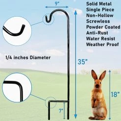 AshmanOnline Ashman Shepherd's 35 Inches Hooks, Black, Set Of 12 Made Of Premium Metal Metal For Hanging Bird Feeders. 27 AshmanOnline Ashman Shepherd's 35 Inches Hooks, Black, Set Of 12 Made Of Premium Metal Metal For Hanging Bird Feeders.