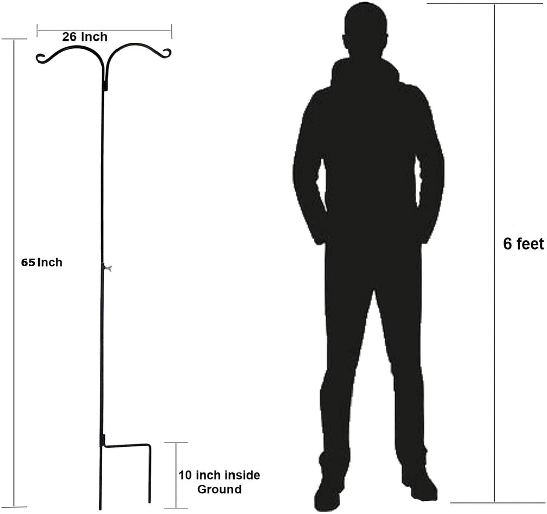 AshmanOnline Shepherd's Hooks Ashman Shepherds Hook 65 Inch Two Sided Shepherd Hook, 1/2 Inch Thick, Super Strong, Rust Resistant Steel Hook For Hanging Plant Baskets, 4 Pack 5 AshmanOnline Shepherd's Hooks Ashman Shepherds Hook 65 Inch Two Sided Shepherd Hook, 1/2 Inch Thick, Super Strong, Rust Resistant Steel Hook For Hanging Plant Baskets, 4 Pack