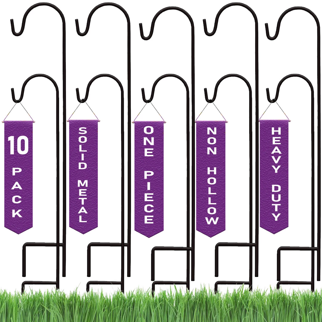 AshmanOnline Ashman Black Shepherd Hook 48 Inches Tall 1/3 Inch In Diameter, Pack Of 10 Hooks 3 AshmanOnline Ashman Black Shepherd Hook 48 Inches Tall 1/3 Inch In Diameter, Pack Of 10 Hooks