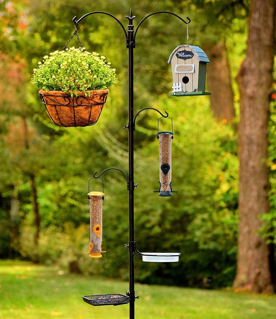 AshmanOnline Premium Bird Feeding Station With 2 Bird Feeders Included For Outside - Multi Feeder Pole Stand Kit With 4 Hangers, Bird Bath And 5 Prong Base For Attracting Wild Birds - 22 Inch Wide X 92 Inch Tall. 6 AshmanOnline Premium Bird Feeding Station With 2 Bird Feeders Included For Outside - Multi Feeder Pole Stand Kit With 4 Hangers, Bird Bath And 5 Prong Base For Attracting Wild Birds - 22 Inch Wide X 92 Inch Tall.