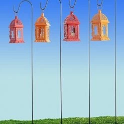 AshmanOnline Ashman Shepherd's Hooks, 35 Inches Black, Set Of 4 Made Of Premium Metal For Hanging Solar Lights, Bird Feeders, Mason Jars.