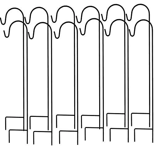 AshmanOnline Ashman Shepherd's 35 Inches Hooks, Black, Set Of 12 Made Of Premium Metal Metal For Hanging Bird Feeders. 12 AshmanOnline Ashman Shepherd's 35 Inches Hooks, Black, Set Of 12 Made Of Premium Metal Metal For Hanging Bird Feeders.
