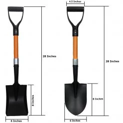 AshmanOnline Ashman 2 Various Assorted Round And Square Shovels (2 Pcs) – 27 Inches In Length With D-Cup Mini Handle Shovels, Sturdy Build And Easy To Use, Firm And Comfortable Durable Handle, Built To Last Garden Tools 13 AshmanOnline Ashman 2 Various Assorted Round And Square Shovels (2 Pcs) – 27 Inches In Length With D-Cup Mini Handle Shovels, Sturdy Build And Easy To Use, Firm And Comfortable Durable Handle, Built To Last Garden Tools