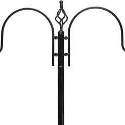 AshmanOnline Ashman Deluxe Bird Feeding Station (1 Pack) Bird Feeders For Outside - Multi Feeder Pole Stand Kit With 4 Hangers, Bird Bath And 3 Prong Base For Attracting Wild Birds - 22 Inch Wide X 92 Inch Tall.