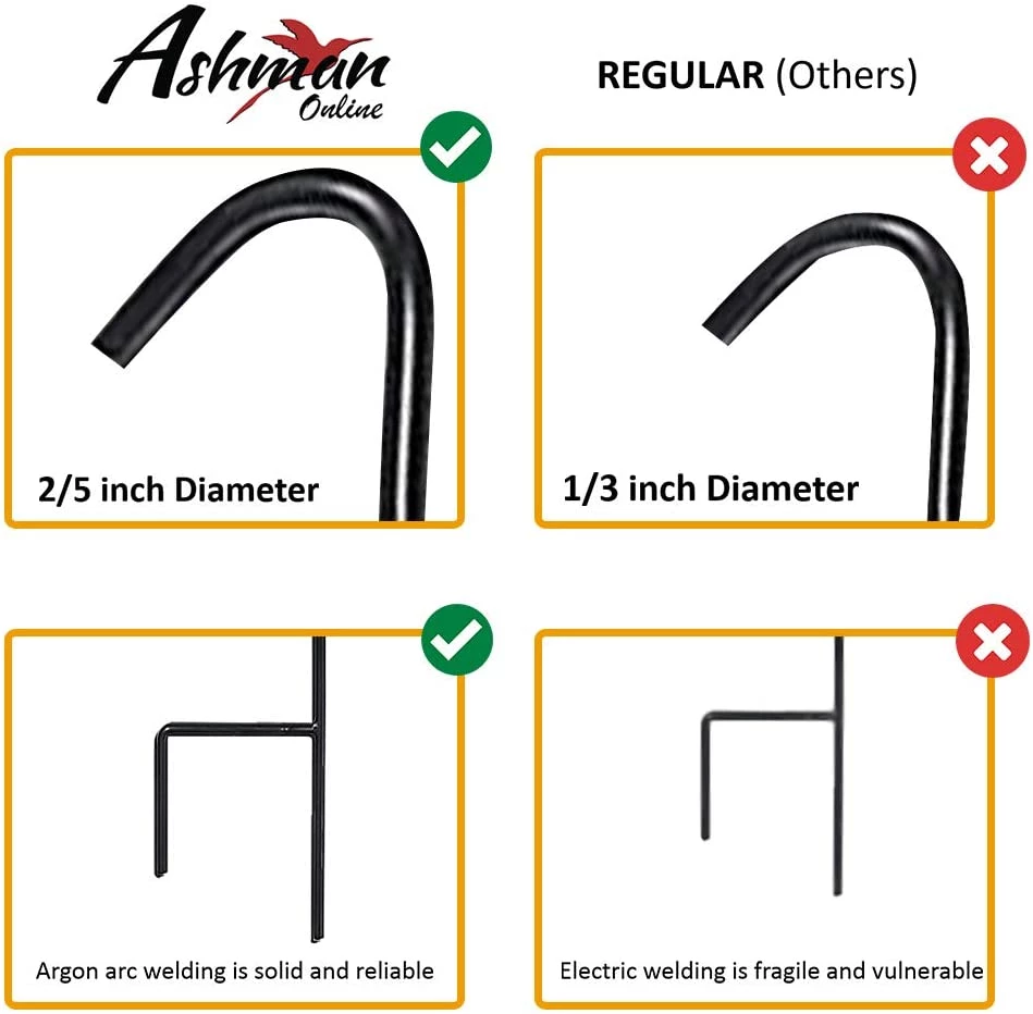 AshmanOnline Ashman 37 Inch 10 MM Shepherd's Hooks, Black, Set Of 12 Made Of Premium Metal For Hanging Bird Feeders, Flower Basket, Christmas Lights. 9 AshmanOnline Ashman 37 Inch 10 MM Shepherd's Hooks, Black, Set Of 12 Made Of Premium Metal For Hanging Bird Feeders, Flower Basket, Christmas Lights.