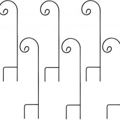 AshmanOnline Ashman Shepherd's Hooks, Black, Made Of Premium Metal For Hanging Solar Lights, Bird Feeders, Mason Jars, Garden Stakes And Weddings (6 Pack)