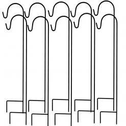 AshmanOnline Ashman Black Shepherd Hook 48 Inch (10 Pack), 2/5 Inch (10 MM) Diameter, Super Strong, Rust Resistant Steel Hook Shepherd's Hooks