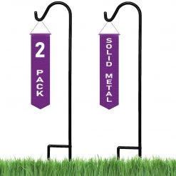 AshmanOnline Ashman Black Shepherd Hook 65 Inch (2 Pack), 12MM Thick, Super Strong, Rust Resistant Shepherd's Hooks