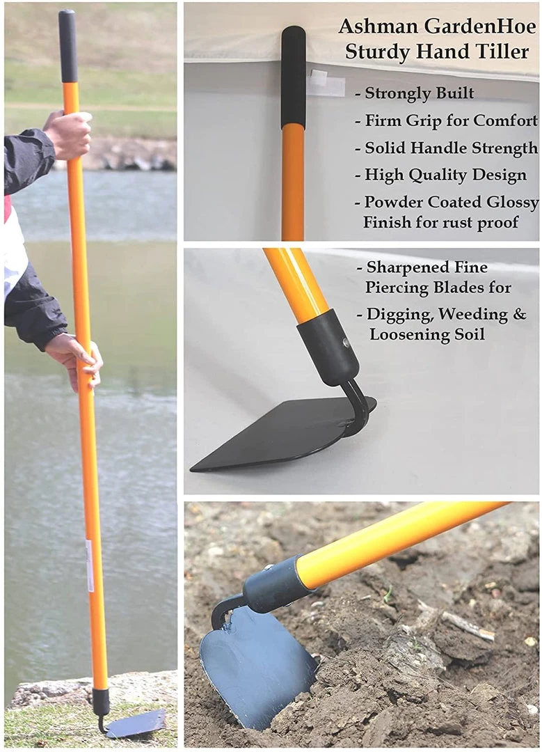 AshmanOnline Ashman Garden Hoe (6 Pack) – Sturdy Hand Tiller – Heavy Duty Blade For Digging, Loosening Soil And Weeding – Equipped With Rubber Grip Handle For A Strong Hold 8 AshmanOnline Ashman Garden Hoe (6 Pack) – Sturdy Hand Tiller – Heavy Duty Blade For Digging, Loosening Soil And Weeding – Equipped With Rubber Grip Handle For A Strong Hold