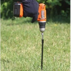 AshmanOnline Ashman Black Ground Anchor 15 Inches In Length And 2/5 Inch Diameter Ideal For Tents, Canopies, Car Ports, Swing Sets (4 Pack). Ground Anchors