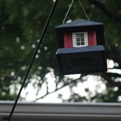 AshmanOnline Ashman Black Deck Hook 37 Inches Length 1/2 Inch Diameter, Made Of Premium Metal, Super Strong, Ideal For Bird Feeders, Plant Hangers, Hanging Baskets, Humming Bird Feeders Attaches To Deck Railing Deck Hooks