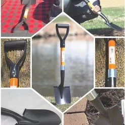 AshmanOnline Ashman Round Shovel (Medium) – (2 Pack) – 27 Inches In Length, Durable Handle, Round Shovel With Comfortable Grip With A Sturdy Blade, Multipurpose Premium Round Point Blade Shovel. Garden Tools