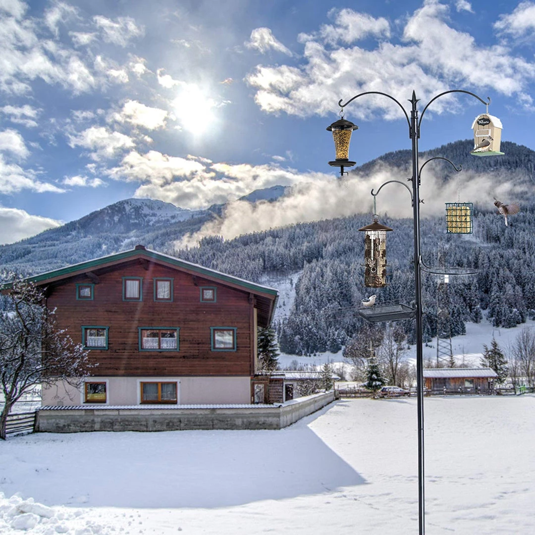 Ashman Online Ashman Premium Bird Feeding Station 92 Inches Tall – 22" Wide X 92" Tall – 4 Hangers Along With Bird Bath Tray, Mesh Tray – 5 Pronged Base Support. 7 Ashman Online Ashman Premium Bird Feeding Station 92 Inches Tall – 22" Wide X 92" Tall – 4 Hangers Along With Bird Bath Tray, Mesh Tray – 5 Pronged Base Support.