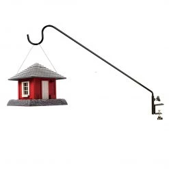 AshmanOnline Ashman Black Deck Hook 37 Inches Length 1/2 Inch Diameter, Made Of Premium Metal, Super Strong, Ideal For Bird Feeders, Plant Hangers, Hanging Baskets, Humming Bird Feeders Attaches To Deck Railing Deck Hooks
