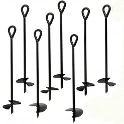 Ashman Garden Decor Ashman Black Ground Anchor 200 Pieces 15 Inches In Length And 10MM In Diameter