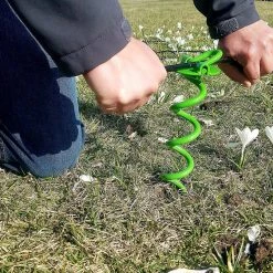 Ashman Products Ground Anchors Ashman 16 Inch Spiral Ground Anchor Green Color - Ideal For Securing Animals, Tents, Canopies, Sheds, Car Ports, Swing Sets, 44 Count