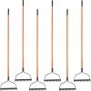 AshmanOnline Garden Tools Ashman Bow Rake (6 Pack) – Heavy Duty 56 Inch Fiberglass Handle, Equipped With Rubber Grip Handle For A Strong Hold When Working – Rust Resistant