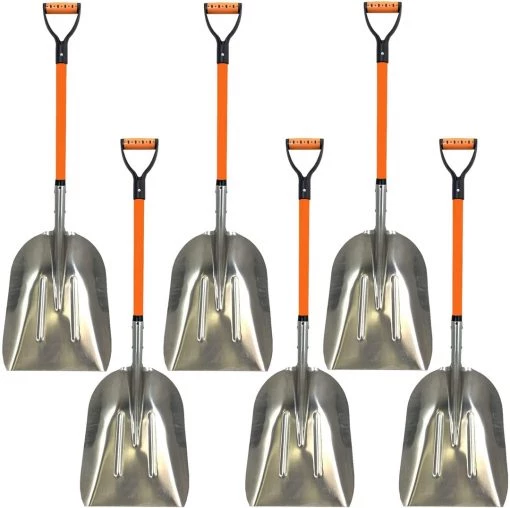 AshmanOnline Ashman Aluminum Snow Shovel 48 Inches With Large Head And Durable Handle (6 Pack) Garden Tools