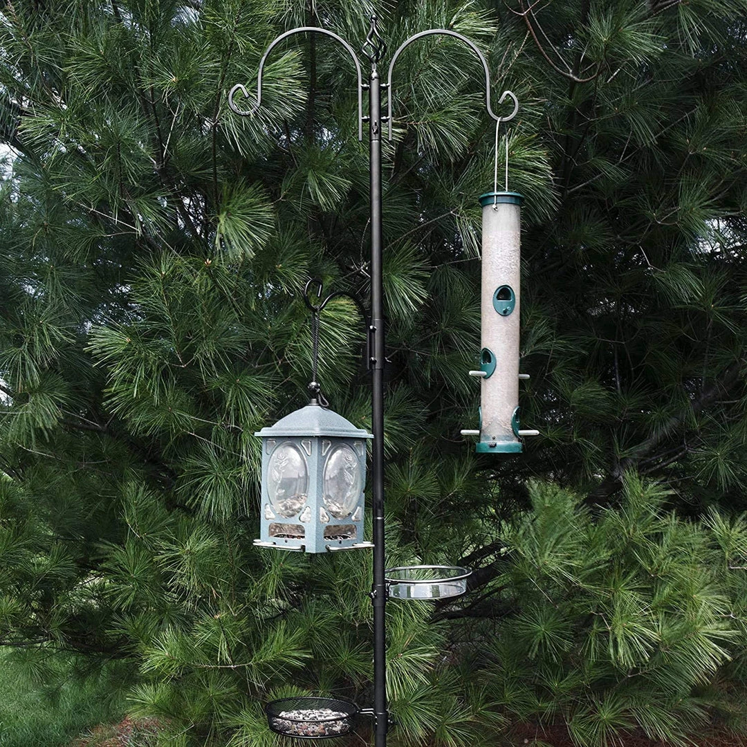 AshmanOnline Deluxe Bird Feeding Station (4 Pack) Bird Feeders For Outside - Multi Feeder Pole Stand Kit With 4 Hangers, Bird Bath And 3 Prong Base For Attracting Wild Birds - 22 Inch Wide X 92 Inch Tall. 3 AshmanOnline Deluxe Bird Feeding Station (4 Pack) Bird Feeders For Outside - Multi Feeder Pole Stand Kit With 4 Hangers, Bird Bath And 3 Prong Base For Attracting Wild Birds - 22 Inch Wide X 92 Inch Tall.