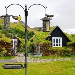 Ashman Online Ashman Deluxe Premium Bird Feeding Station, 22" Wide X 91" Tall (82 Inch Above Ground) Black, Multi Feeder Hanging Kit & Bird Bath For Attracting Wild Birds, Birdfeeder & Planter Hanger (2 Pack) 11 Ashman Online Ashman Deluxe Premium Bird Feeding Station, 22