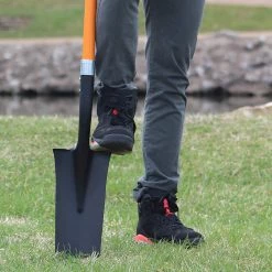 AshmanOnline Ashman Drain Spade Shovel (2 Pack) - 48 Inches Long Handle Spade With D Handle Grip - Durable Handle With A Thick Metal Blade - Multipurpose Premium Quality Orange Shovel. Garden Tools