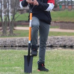 AshmanOnline Ashman Drain Spade - 48 Inches Long Handle Spade With D Handle Grip - Fiber Glass Handle With A Thick Metal 16 Inch Blade - Multipurpose Shovel.