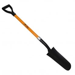 AshmanOnline Ashman Drain Spade - 48 Inches Long Handle Spade With D Handle Grip - Fiber Glass Handle With A Thick Metal 16 Inch Blade - Multipurpose Shovel.