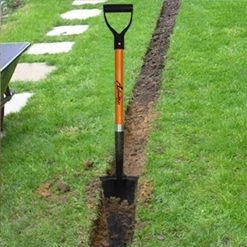 AshmanOnline Ashman Drain Spade - 48 Inches Long Handle Spade With D Handle Grip - Fiber Glass Handle With A Thick Metal 16 Inch Blade - Multipurpose Shovel.