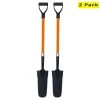 AshmanOnline Ashman Drain Spade With Sharp Teeth (2 Pack) - 48 Inches Long Handle Spade With D Handle Grip - Durable Handle With 16 Inch Metal Blade - Multipurpose Premium Quality Orange Shovel.