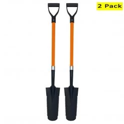 Ashman Garden Decor Sales 34 AshmanOnline Ashman Drain Spade With Sharp Teeth (2 Pack) - 48 Inches Long Handle Spade With D Handle Grip - Durable Handle With 16 Inch Metal Blade - Multipurpose Premium Quality Orange Shovel.
