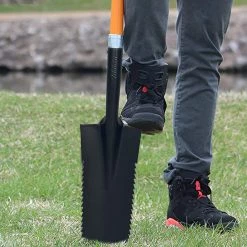 AshmanOnline Ashman Drain Spade With Sharp Teeth (2 Pack) - 48 Inches Long Handle Spade With D Handle Grip - Durable Handle With 16 Inch Metal Blade - Multipurpose Premium Quality Orange Shovel.