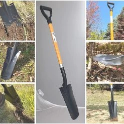 Ashman Online Ashman Drain Spade With Sharp Teeth (6 Pack) - 48 Inches Long Handle Spade With D Handle Grip - Durable Handle With 16 Inch Metal Blade - Multipurpose Premium Quality Orange Shovel. Garden Tools
