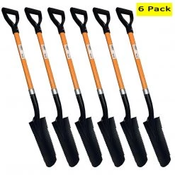 Ashman Online Ashman Drain Spade With Sharp Teeth (6 Pack) - 48 Inches Long Handle Spade With D Handle Grip - Durable Handle With 16 Inch Metal Blade - Multipurpose Premium Quality Orange Shovel. Garden Tools