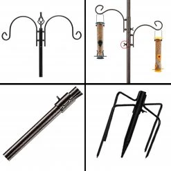 AshmanOnline Deluxe Bird Feeding Station With 2 Bird Feeders Included For Outside - Multi Feeder Pole Stand Kit With 4 Hangers, Bird Bath And 5 Prong Base For Attracting Wild Birds - 22 Inch Wide X 92 Inch. 10 AshmanOnline Deluxe Bird Feeding Station With 2 Bird Feeders Included For Outside - Multi Feeder Pole Stand Kit With 4 Hangers, Bird Bath And 5 Prong Base For Attracting Wild Birds - 22 Inch Wide X 92 Inch.