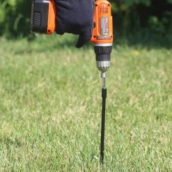 AshmanOnline Ashman Black Ground Anchor 15 Inches In Length And 2/5 Inch Diameter Ideal For Tents, Canopies, Car Ports, Swing Sets (4 Pack). Ground Anchors