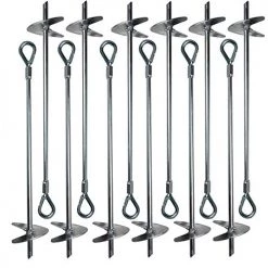 AshmanOnline Ashman Black Ground Anchor 18 Inches In Length And 1/4 Inch In Diameter, Ideal For Securing Animals, Tents, Canopies, Car Ports, Swing Sets (12 Pack) Ground Anchors