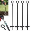 AshmanOnline Ashman Black Ground Anchor 15 Inches In Length And 2/5 Inch Diameter Ideal For Tents, Canopies, Car Ports, Swing Sets (4 Pack). Ground Anchors