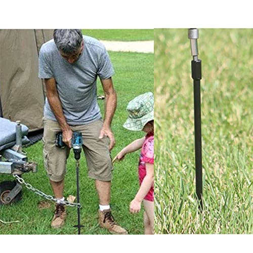Ashman Online Ashman Black Ground Anchor 15 Inches In Length And 10MM Thick In Diameter, Ideal For Securing Animals, Tents, Canopies - Ground Anchor Drill - 8 Pack Ground Anchors 6 Ashman Online Ashman Black Ground Anchor 15 Inches In Length And 10MM Thick In Diameter, Ideal For Securing Animals, Tents, Canopies - Ground Anchor Drill - 8 Pack Ground Anchors