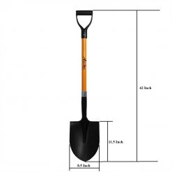 AshmanOnline Garden Tools Ashman Round Shovel (Large) – (6 Pack) – The Round Shovel Has A D Handle Grip With 41 Inches Long Shaft – Heavy Duty Blade With A Shaft Made Of Fiber Glass.