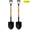 AshmanOnline Garden Tools Ashman Round Shovel (Large) – (2 Pack) – The Round Shovel Has A D Handle Grip With 41 Inches Long Shaft – Heavy Duty Blade With A Shaft Made Of Fiber Glass.