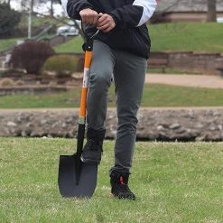 AshmanOnline Garden Tools Ashman Round Shovel (Large) – (2 Pack) – The Round Shovel Has A D Handle Grip With 41 Inches Long Shaft – Heavy Duty Blade With A Shaft Made Of Fiber Glass.