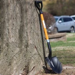 AshmanOnline Ashman Round Shovel (Large) – (1 Pack) – The Round Shovel Has A D Handle Grip With 41 Inches Long Shaft – Heavy Duty Blade With A Shaft Made Of Fiber Glass.